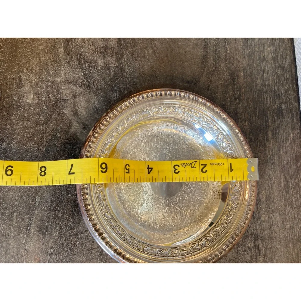 Reed & Barton 1301 Vintage Silverplate Repousse Scroll Etched 6.5 Inch Bowl